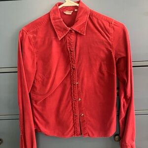 J. Crew Deep Red Corduroy Shirt